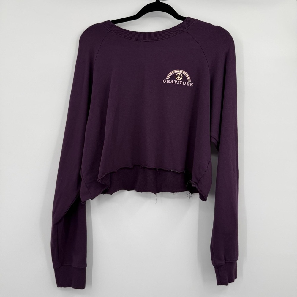 Spiritual Gangster Sweatshirt Womens XL Purple Pullover Fleece Graphic Crewneck